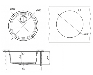 Кухонная мойка Florentina Вега Зеро бежевый